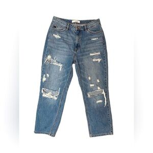 Kancan Distressed Cropped Jeans 9/28